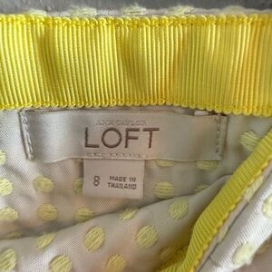 LOFT Yellow Polka Dot Pencil Skirt